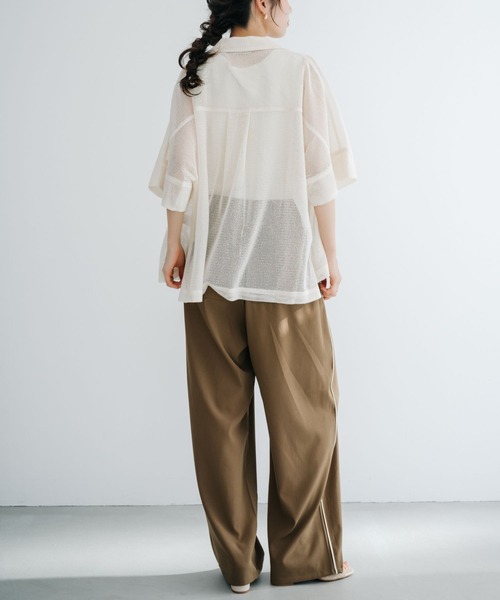 refinedworks(リファインドワークス)の「【refinedworks】 トレンドの透かし編みデザインのメッシュシャツ(シャツ/ブラウス・レディース・ブラック/アイボリー・FREE)」の8枚目の写真