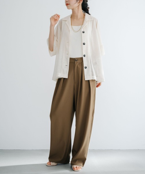 refinedworks(リファインドワークス)の「【refinedworks】 トレンドの透かし編みデザインのメッシュシャツ(シャツ/ブラウス・レディース・ブラック/アイボリー・FREE)」の11枚目の写真