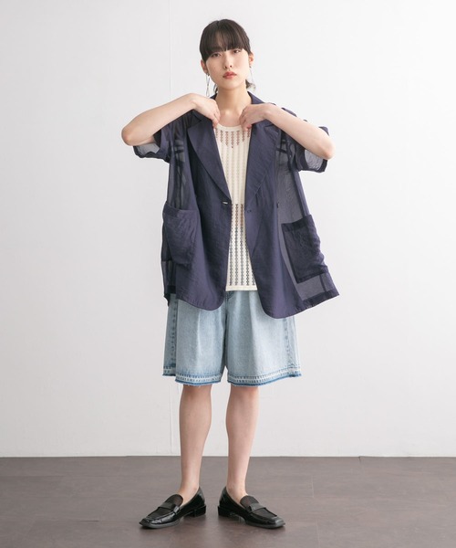 KBF(ケイビーエフ)の「ストライプメッシュタンクトップ(タンクトップ・レディース・ボルドー/アイボリー・ONE)」の7枚目の写真