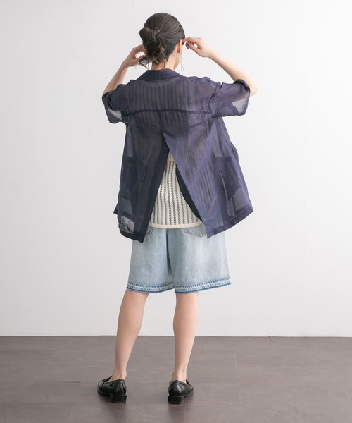 KBF(ケイビーエフ)の「ストライプメッシュタンクトップ(タンクトップ・レディース・ボルドー/アイボリー・ONE)」の8枚目の写真