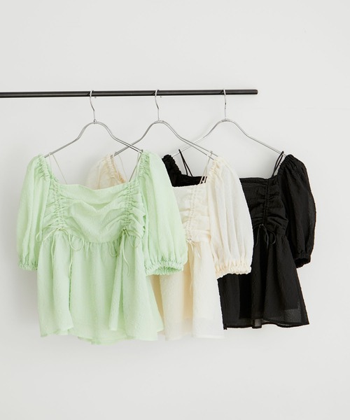 VIS（ビス）の「【2WAY】リボンディテールオフショルブラウス（シャツ/ブラウス・レディース・ブラック/ライトグリーン/ホワイト系その他7・FREE）」の6枚目の写真