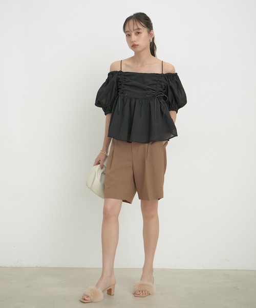 VIS（ビス）の「【2WAY】リボンディテールオフショルブラウス（シャツ/ブラウス・レディース・ブラック/ライトグリーン/ホワイト系その他7・FREE）」の20枚目の写真