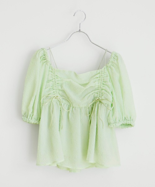 VIS（ビス）の「【2WAY】リボンディテールオフショルブラウス（シャツ/ブラウス・レディース・ブラック/ライトグリーン/ホワイト系その他7・FREE）」の4枚目の写真