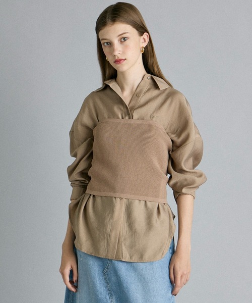 INED CLARO（イネドクラロ）の「ニットビスチェ（ニット/セーター・レディース・ベージュ/チャコールグレー・フリー）」の3枚目の写真