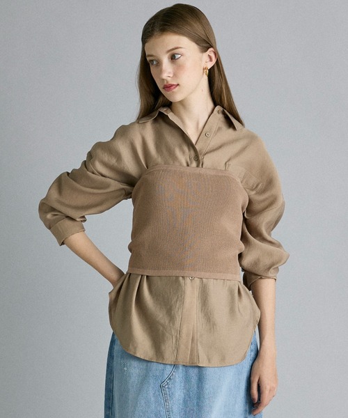 INED CLARO（イネドクラロ）の「ニットビスチェ（ニット/セーター・レディース・ベージュ/チャコールグレー・フリー）」の4枚目の写真