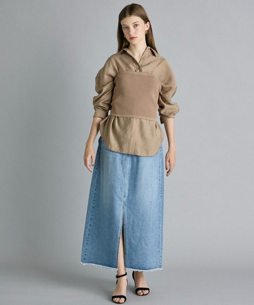 INED CLARO（イネドクラロ）の「ニットビスチェ（ニット/セーター・レディース・ベージュ/チャコールグレー・フリー）」の5枚目の写真