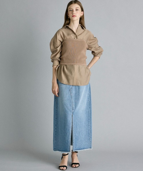 INED CLARO（イネドクラロ）の「ニットビスチェ（ニット/セーター・レディース・ベージュ/チャコールグレー・フリー）」の6枚目の写真