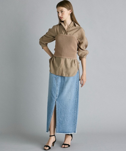 INED CLARO（イネドクラロ）の「ニットビスチェ（ニット/セーター・レディース・ベージュ/チャコールグレー・フリー）」の7枚目の写真