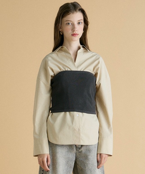 INED CLARO（イネドクラロ）の「ニットビスチェ（ニット/セーター・レディース・ベージュ/チャコールグレー・フリー）」の9枚目の写真