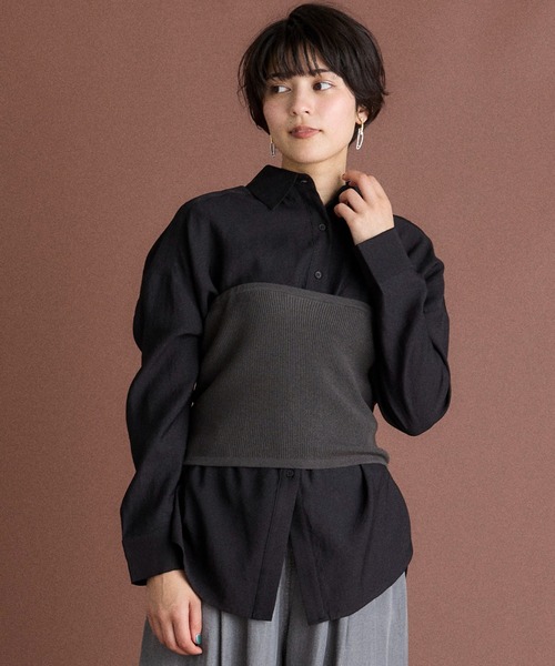 INED CLARO（イネドクラロ）の「ニットビスチェ（ニット/セーター・レディース・ベージュ/チャコールグレー・フリー）」の13枚目の写真