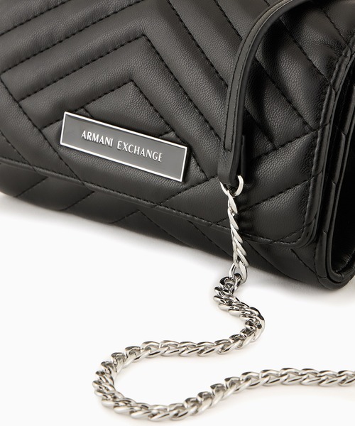 ARMANI EXCHANGE(アルマーニエクスチェンジ)の「【A|X アルマーニ エクスチェンジ】ボックスロゴ キルティングショルダーストラップ付きウォレット(財布・レディース・ブラック・FREE)」の3枚目の写真