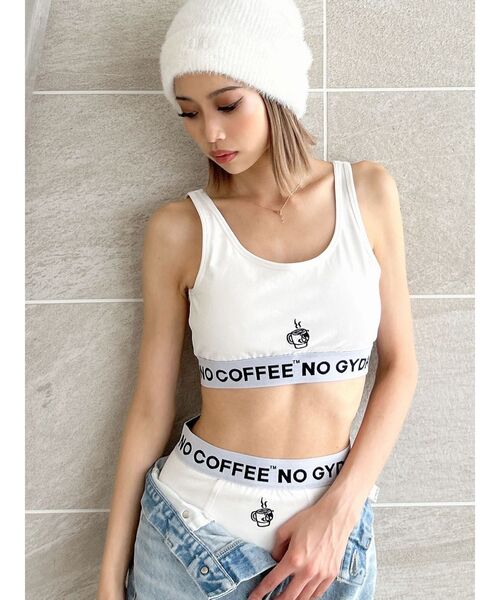 GYDA(ジェイダ)の「NO COFFEE NO GYDAビスチェ(キャミソール・レディース・オフホワイト/ブラック・SMALL)」の2枚目の写真