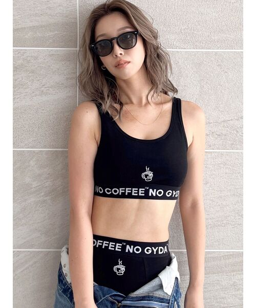 GYDA(ジェイダ)の「NO COFFEE NO GYDAビスチェ(キャミソール・レディース・オフホワイト/ブラック・SMALL)」の1枚目の写真