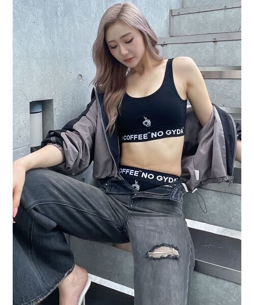 GYDA(ジェイダ)の「NO COFFEE NO GYDAビスチェ(キャミソール・レディース・オフホワイト/ブラック・SMALL)」の10枚目の写真