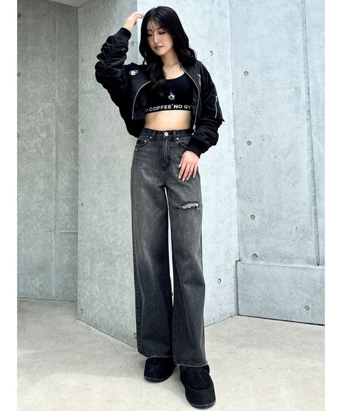 GYDA(ジェイダ)の「NO COFFEE NO GYDAビスチェ(キャミソール・レディース・オフホワイト/ブラック・SMALL)」の15枚目の写真