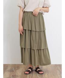 Samansa Mos2 | 【接触冷感】カットティアードスカート(スカート)