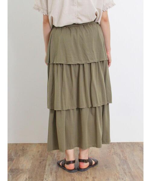 Samansa Mos2(サマンサ モスモス)の「【接触冷感】カットティアードスカート(スカート・レディース・オフホワイト/ブラック/パープル/カーキ・F)」の21枚目の写真