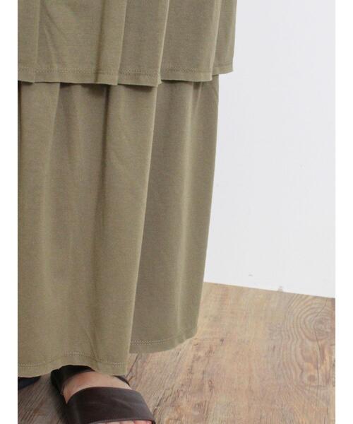 Samansa Mos2(サマンサ モスモス)の「【接触冷感】カットティアードスカート(スカート・レディース・オフホワイト/ブラック/パープル/カーキ・F)」の19枚目の写真