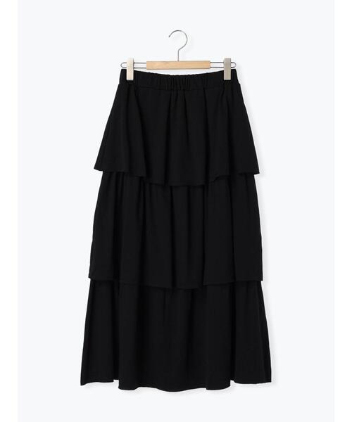 Samansa Mos2(サマンサ モスモス)の「【接触冷感】カットティアードスカート(スカート・レディース・オフホワイト/ブラック/パープル/カーキ・F)」の16枚目の写真