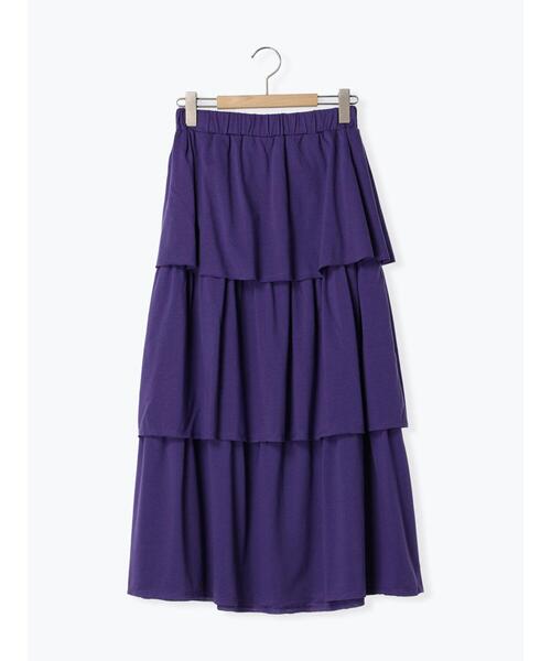 Samansa Mos2(サマンサ モスモス)の「【接触冷感】カットティアードスカート(スカート・レディース・オフホワイト/ブラック/パープル/カーキ・F)」の14枚目の写真