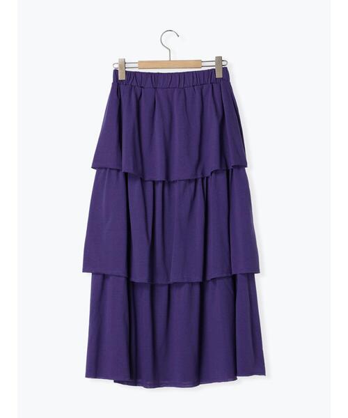 Samansa Mos2(サマンサ モスモス)の「【接触冷感】カットティアードスカート(スカート・レディース・オフホワイト/ブラック/パープル/カーキ・F)」の13枚目の写真