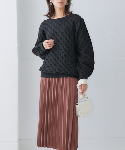 RITSUKO コレクションライン ニットプリーツコート ほぼ未使用 RITSUKO コレクションライン ニットプリーツコート ほぼ未使用