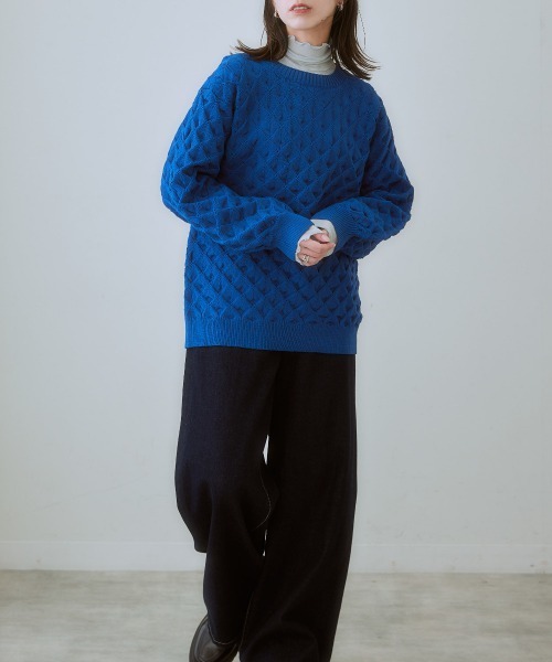 nissen（ニッセン）の「【販売終了】クルーネックポコポコニット（ニット/セーター・レディース・ブルー/ブラック/オレンジ・LL/L/M/S）」の20枚目の写真