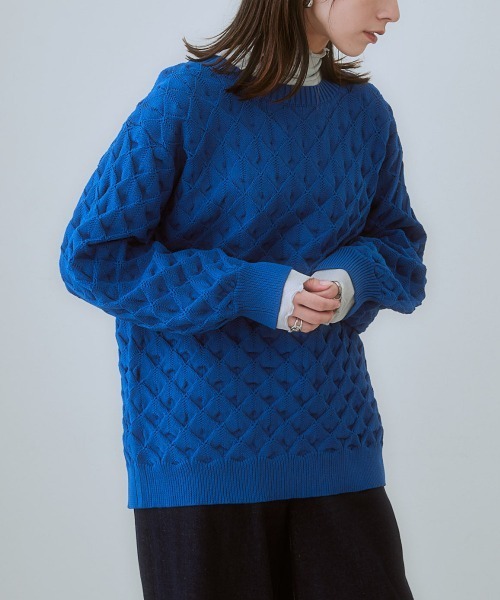 nissen（ニッセン）の「【販売終了】クルーネックポコポコニット（ニット/セーター・レディース・ブルー/ブラック/オレンジ・LL/L/M/S）」の14枚目の写真