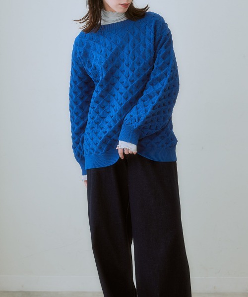 nissen（ニッセン）の「【販売終了】クルーネックポコポコニット（ニット/セーター・レディース・ブルー/ブラック/オレンジ・LL/L/M/S）」の21枚目の写真