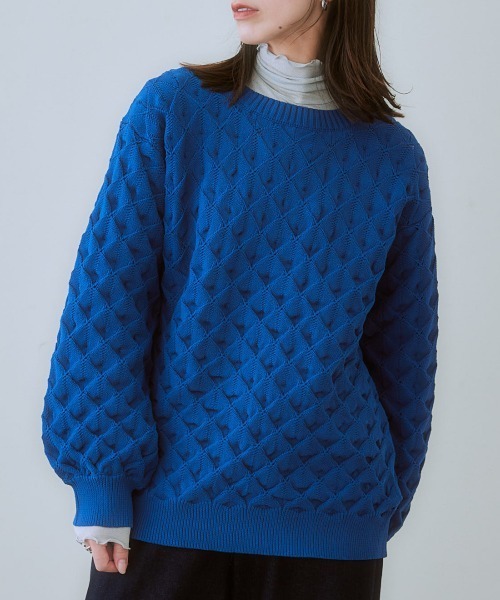 nissen（ニッセン）の「【販売終了】クルーネックポコポコニット（ニット/セーター・レディース・ブルー/ブラック/オレンジ・LL/L/M/S）」の19枚目の写真