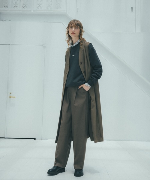 N.（N. Natural Beauty Basic）（エヌエヌナチュラルビューティーベーシック）の「◆ワイドトラウザー（その他パンツ・レディース・グレー/ブラウン・SMALL/MEDIUM）」の2枚目の写真