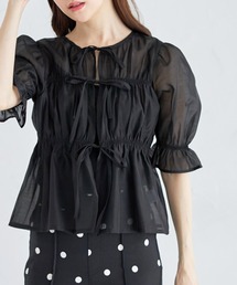 前後2WAYシアーリボンブラウス
