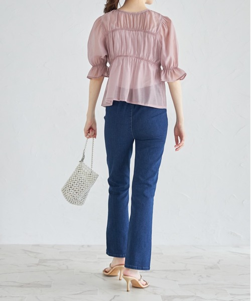 tocco closet(トッコ クローゼット)の「前後2WAYシアーリボンブラウス(シャツ/ブラウス・レディース・アイボリー/ブラック/ピンク・M)」の22枚目の写真