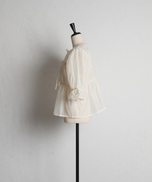 tocco closet(トッコ クローゼット)の「前後2WAYシアーリボンブラウス(シャツ/ブラウス・レディース・アイボリー/ブラック/ピンク・M)」の17枚目の写真