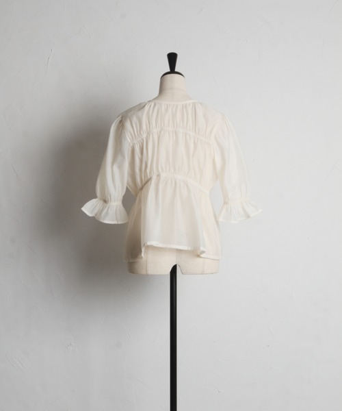 tocco closet(トッコ クローゼット)の「前後2WAYシアーリボンブラウス(シャツ/ブラウス・レディース・アイボリー/ブラック/ピンク・M)」の16枚目の写真