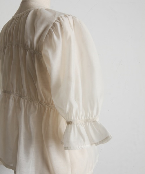 tocco closet(トッコ クローゼット)の「前後2WAYシアーリボンブラウス(シャツ/ブラウス・レディース・アイボリー/ブラック/ピンク・M)」の12枚目の写真
