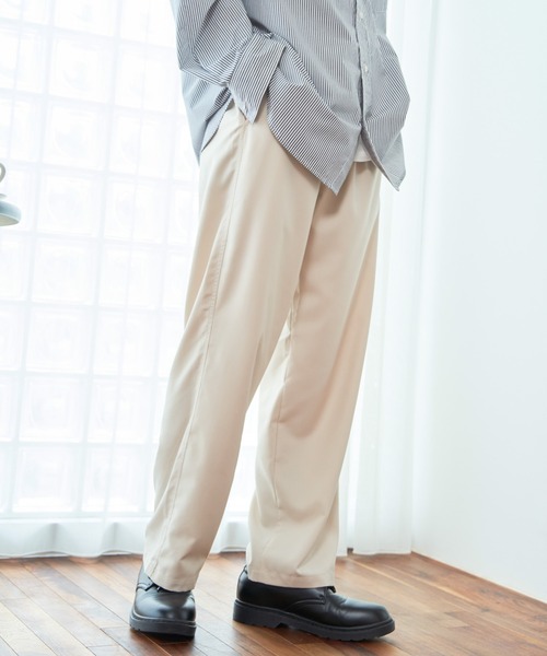 WEGO(ウィゴー)の「WEGO/TRイージーストレートパンツ(スラックス・メンズ・ブラック/ダークグレー/その他1/ライトベージュ/その他2・MEDIUM/LARGE/SMALL)」の4枚目の写真