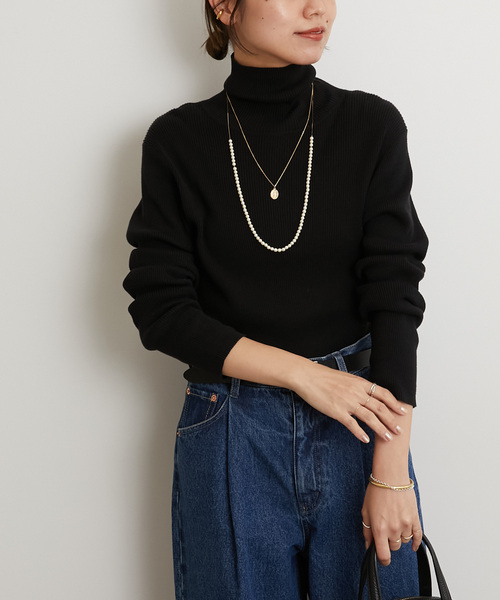 JOURNAL STANDARD relume（ジャーナルスタンダード　レリューム）の「《追加》スイスオーガニックコットンタートルネックプルオーバー（ニット/セーター・レディース・ブラウン/ホワイト/ブラック/イエロー/ブルー系その他/オレンジ系その他・FREE）」の3枚目の写真