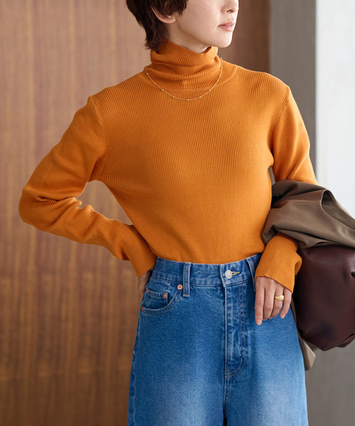 JOURNAL STANDARD relume（ジャーナルスタンダード　レリューム）の「《追加》スイスオーガニックコットンタートルネックプルオーバー（ニット/セーター・レディース・ブラウン/ホワイト/ブラック/イエロー/ブルー系その他/オレンジ系その他・FREE）」の16枚目の写真