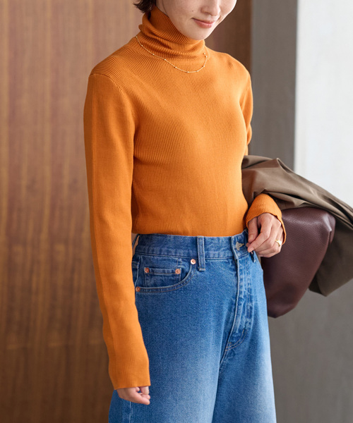 JOURNAL STANDARD relume（ジャーナルスタンダード　レリューム）の「《追加》スイスオーガニックコットンタートルネックプルオーバー（ニット/セーター・レディース・ブラウン/ホワイト/ブラック/イエロー/ブルー系その他/オレンジ系その他・FREE）」の15枚目の写真