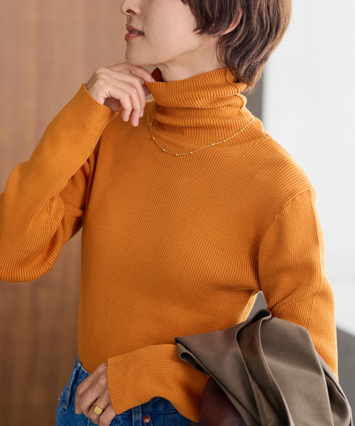 JOURNAL STANDARD relume（ジャーナルスタンダード　レリューム）の「《追加》スイスオーガニックコットンタートルネックプルオーバー（ニット/セーター・レディース・ブラウン/ホワイト/ブラック/イエロー/ブルー系その他/オレンジ系その他・FREE）」の13枚目の写真