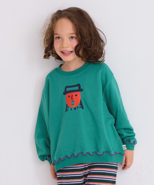 HOGAN RANCH WEAR（ホーガンランチウエア）の「マエウシロプリントトレーナー（スウェット・キッズ・ベージュ/オフホワイト/ブラック/グリーン・150/100/95/90/80/140/130/120/110）」の4枚目の写真