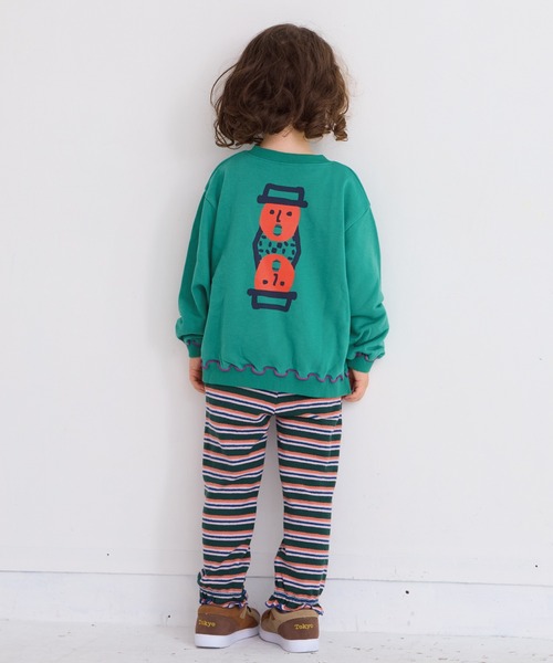 HOGAN RANCH WEAR（ホーガンランチウエア）の「マエウシロプリントトレーナー（スウェット・キッズ・ベージュ/オフホワイト/ブラック/グリーン・150/100/95/90/80/140/130/120/110）」の9枚目の写真