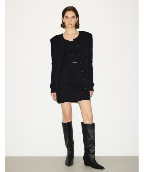 セール】THROW POINTED WIDE KNEE BOOTS ポインテッド ワイド ニー