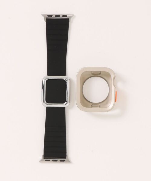 zandy(ズィーアンドワイ)の「zandy ズィーアンドワイ / Apple Watch ケース バンド セット マグネット シリコン スクエアフレーム Series10/11対応【スクエアソフトフレーム】 アップルウォッチ専用 // set14(デジタル腕時計・メンズ・ブラック×ブラック/ブルー系その他/ホワイト×ゴールド/シルバー×ブラック/ネイビー系/ホワイト×ブラック/ブルーパープル/ブラック×シルバー・S/M/42/46)」の19枚目の写真