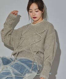 PUBLUX（パブリュクス）の「PUBLUX/パブリュクス レースアップ プレーティングニット　限定展開（ニット/セーター）」