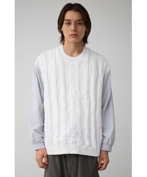 AZUL by moussy（アズールバイマウジー）の「スウィッチングコンビネーションニット（ニット/セーター・メンズ・マジェンタ/ライトグレー/ブラック・FREE）」の18枚目の写真