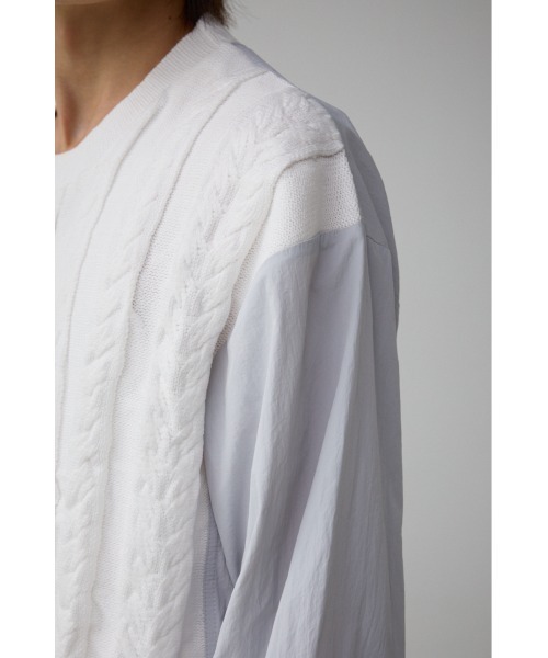 AZUL by moussy（アズールバイマウジー）の「スウィッチングコンビネーションニット（ニット/セーター・メンズ・マジェンタ/ライトグレー/ブラック・FREE）」の22枚目の写真