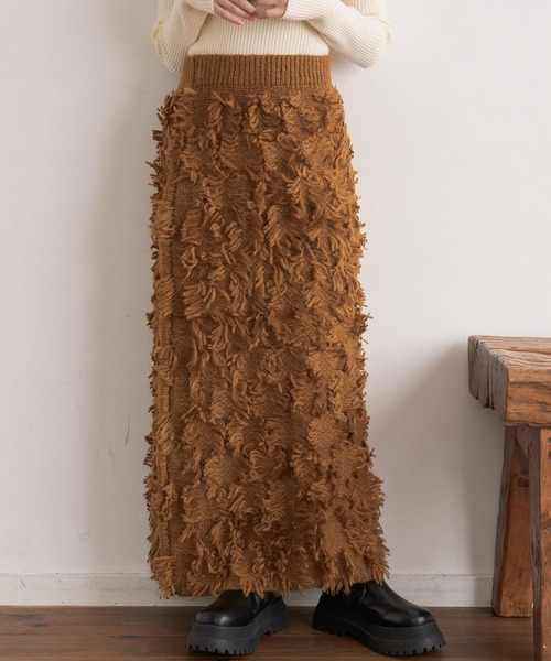 RETRO GIRL(レトロガール)の「【セットアップ対応】フリンジNTSK(スカート・レディース・ブラウン/ブラック/ナチュラル・FREE)」の2枚目の写真