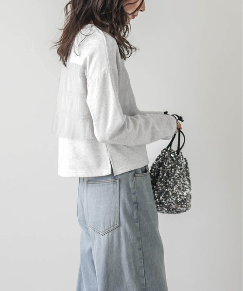 La-gemme（ラジェム）の「ビスチェ風ドッキングトップス（Tシャツ/カットソー・レディース・ブラック/杢グレー/ホワイト・フリー）」の11枚目の写真